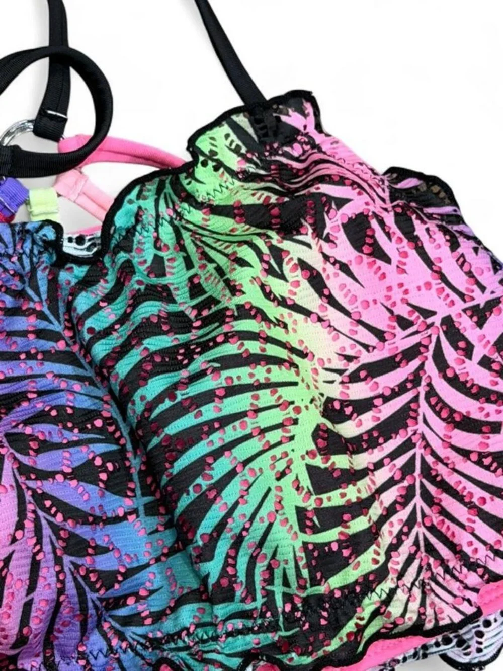 Justice Neon Palm Bikini Set